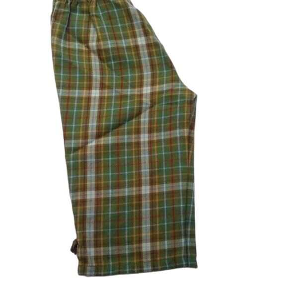 Arizona Baby Girl Elastic Waist Pants Moss Green Plaid Flowers Bows 12 Months - Picture 6 of 8